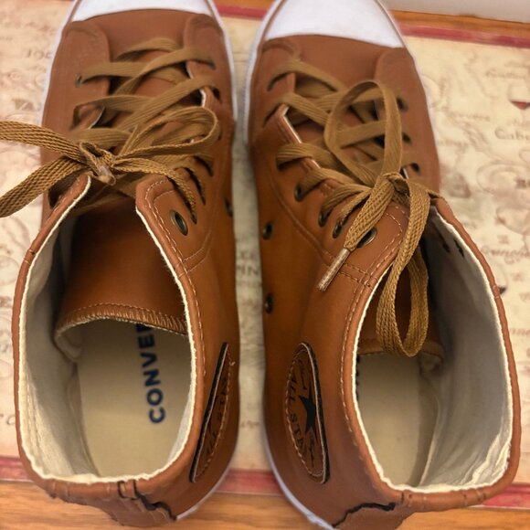 Converse Chuck Taylor All-Star Brown Leather High-Top Sneakers - Picture 5 of 5